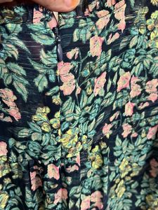 Green Floral Print Dress