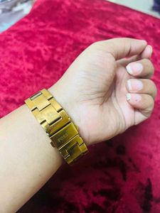 Authentic Fossil Rose Gold-Tone Crystal Accent Wat
