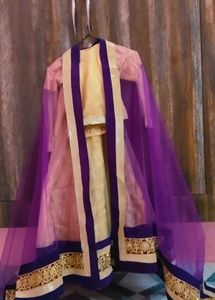 Elegant Lehenga Choli Purple And Cream Colour...