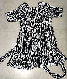 Zebra Print Wrap Dress