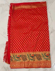 Elegant Red Banarasi Saree