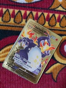 Charizard Vmax Gold Pokemon Card.