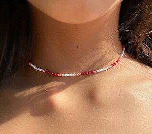 Beaded Choker Necklace🩷🤍
