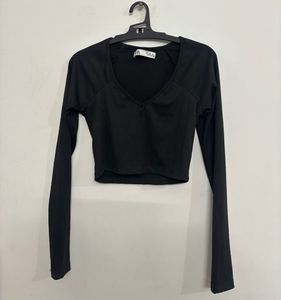 Grey v Shape Crop Top