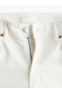 High-Waisted Straight Fit White Jeans