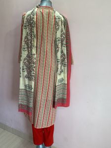 Striped Cotton Kurta Dupatta Set