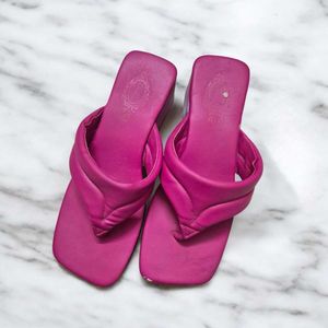 Trendy Pink Platform Wedge Flip Flops for Women