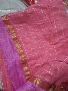 2 Sarees Red Banarasi N Pink Saree