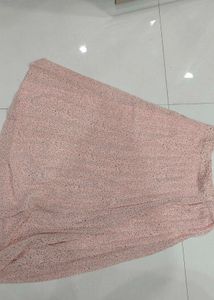 Pleated Pink Floral Skirt