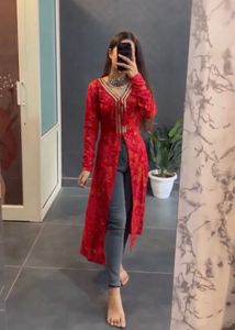 Red Printed Kurta