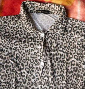 Leopard Print Button Down Shirt