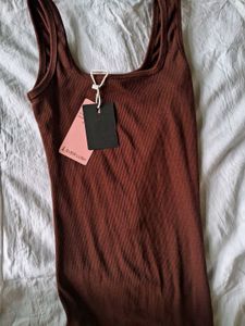 Brown Midi Bodycon Dress