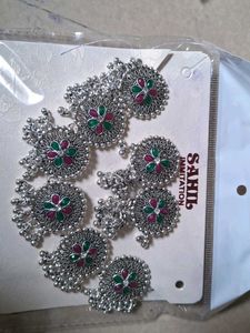 Oxidized Silver Earrings - Floral Design