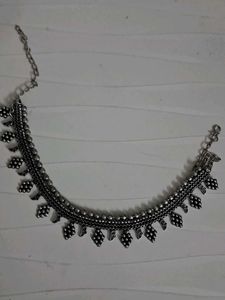 Oxidized Silver Necklace & Jhumkis