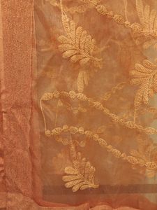 Peach Embroidered Dupatta