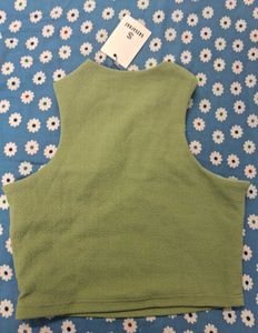 Sage Green Crossneck Brand New Sleeveless Top