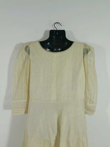 Cream Embroidered Kurta For Women&#39;s
