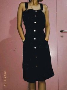 Black Dungaree Dress