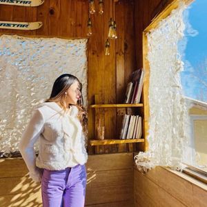 Fuzzy Trimmed Toggle Jacket