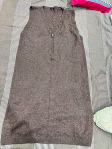 Brown dress with Zipper Detail