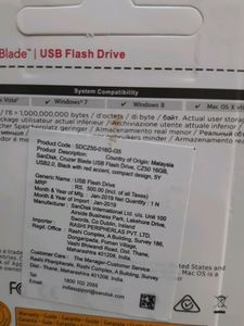💥 Sandisk USB Pendrive 16gb Pack Of 1