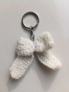 Crocheted Bow Keychain