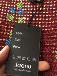 New With Tag Maroon Embroidered Kurti