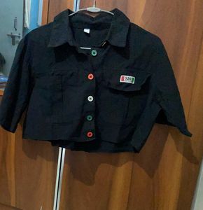 Women Black casual  Short Shirt