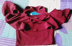 Maroon Off-Shoulder Top