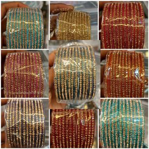 Teal &amp; Gold Bangle Set