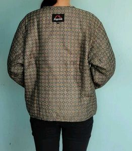 Patterned Open Front Jacket