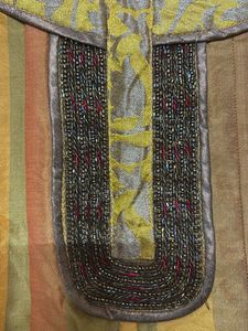 Musturd yellow closed collar anarkali pure silk