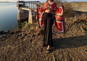 Handkerchief Pattern Crop Top