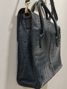 Hidesign Croc Embossed Laptop Bag