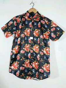 Floral Printed Casual Shirt (Black)