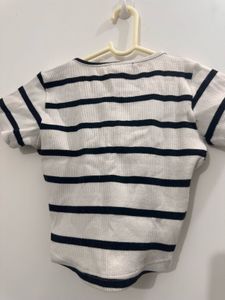Striped Crop Top, Bust- 32 Strechable