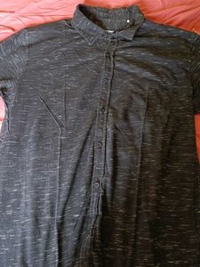 Men's Black Patterned Casual Shirt