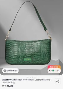Accessorize London  Green Croc Pattern Handbag