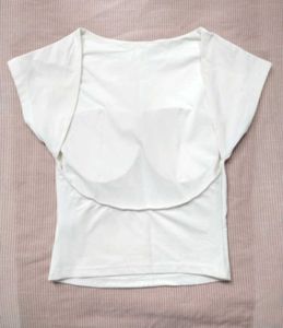 White Backless Top