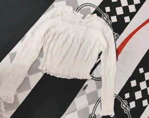 White Smocked Top