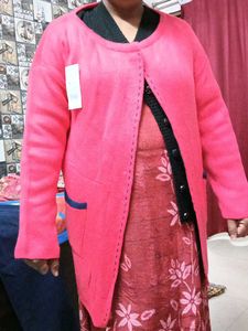 Pink Open Front Cardigan