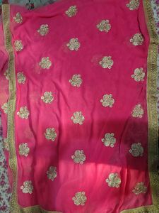 Pink Embroidered Saree