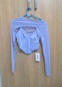 Savana Lavender Layered Crop Top