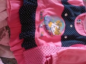 Cute Pink & Navy Polka Dot Dress