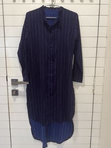 Striped long short kurta