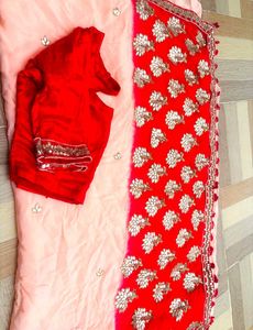 Elegant Peach Saree