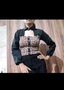 Navy Blue Embroidered Kurti