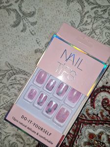 DIY Nail Tips - Pink &amp; Silver