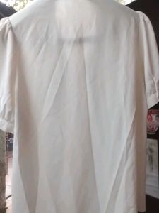 White Puff Sleeve Button Down