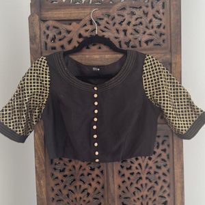 Brand New Without Tag India Black Sequin Blouse